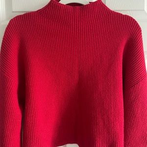 Kenneth Cole (courageous classics line) mock neck red cropped sweater